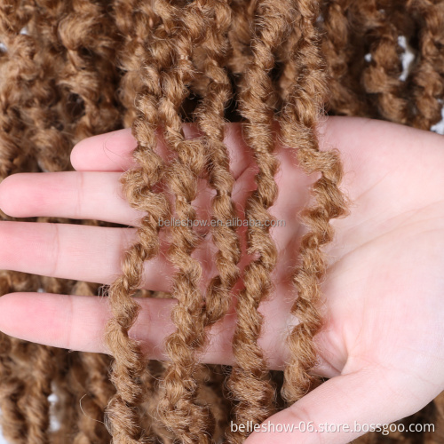 Hot sell 22 Inch faux loc crochet wavy dread butterfly locs woman  distressed locs Pre looped Natural Messy crochet hair